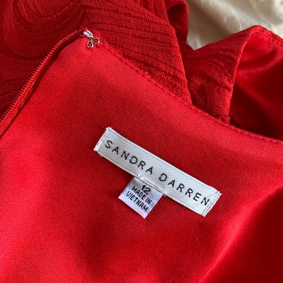 Sandra Darren Red Dress size:12 - Picture 4 of 10